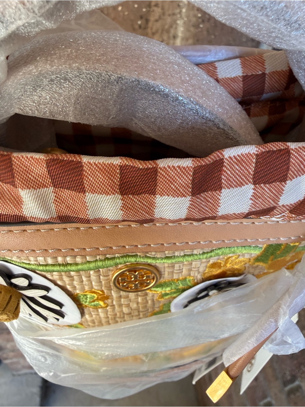 Tory Burch Robinson Straw Bucket Shoulder Bag (NWT) - Picture 7 of 7